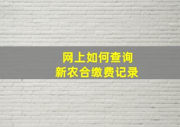 网上如何查询新农合缴费记录