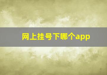 网上挂号下哪个app