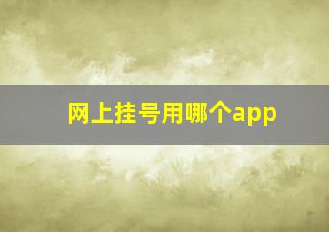 网上挂号用哪个app