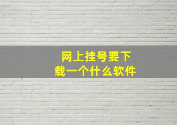 网上挂号要下载一个什么软件