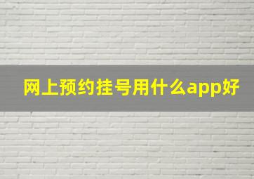 网上预约挂号用什么app好