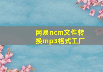 网易ncm文件转换mp3格式工厂