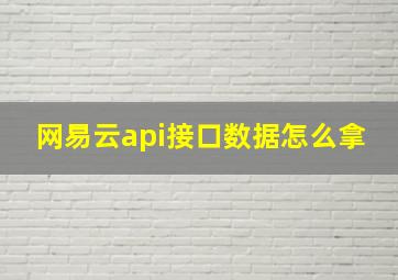 网易云api接口数据怎么拿