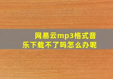 网易云mp3格式音乐下载不了吗怎么办呢