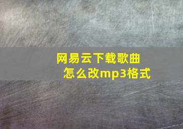 网易云下载歌曲怎么改mp3格式