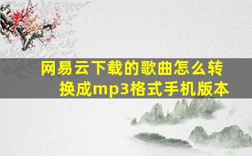 网易云下载的歌曲怎么转换成mp3格式手机版本