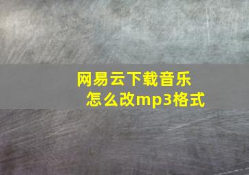 网易云下载音乐怎么改mp3格式