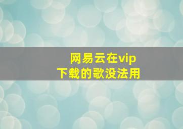 网易云在vip下载的歌没法用