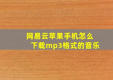 网易云苹果手机怎么下载mp3格式的音乐