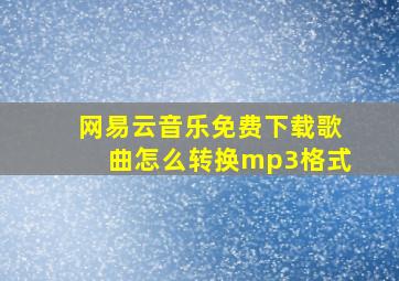 网易云音乐免费下载歌曲怎么转换mp3格式