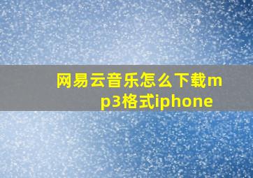 网易云音乐怎么下载mp3格式iphone