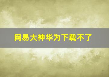 网易大神华为下载不了