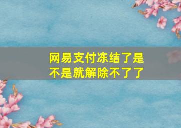 网易支付冻结了是不是就解除不了了