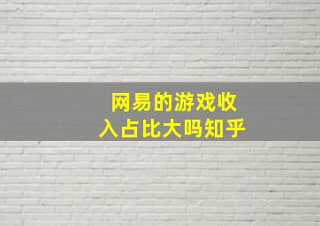 网易的游戏收入占比大吗知乎