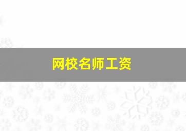 网校名师工资