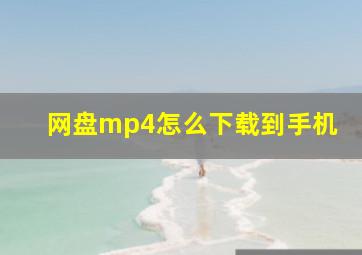 网盘mp4怎么下载到手机