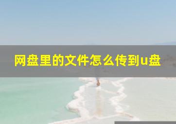 网盘里的文件怎么传到u盘