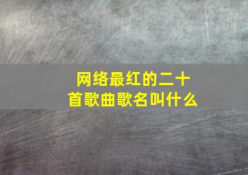 网络最红的二十首歌曲歌名叫什么