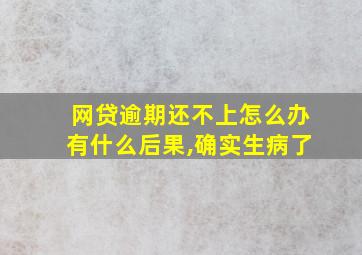 网贷逾期还不上怎么办有什么后果,确实生病了