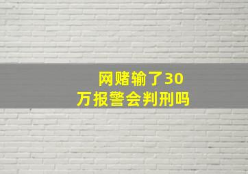 网赌输了30万报警会判刑吗