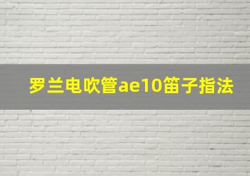 罗兰电吹管ae10笛子指法