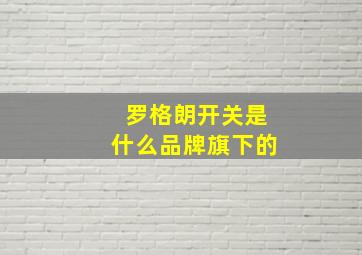 罗格朗开关是什么品牌旗下的