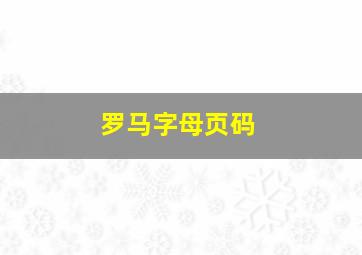 罗马字母页码