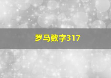 罗马数字317