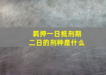 羁押一日抵刑期二日的刑种是什么