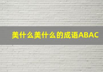 美什么美什么的成语ABAC