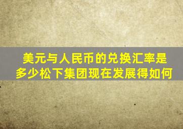 美元与人民币的兑换汇率是多少松下集团现在发展得如何