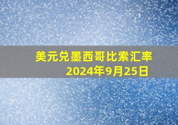 美元兑墨西哥比索汇率2024年9月25日