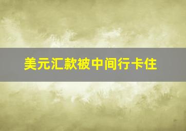 美元汇款被中间行卡住