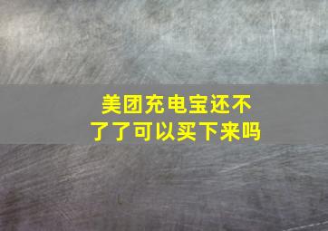 美团充电宝还不了了可以买下来吗