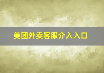 美团外卖客服介入入口