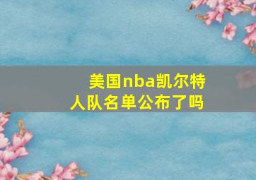 美国nba凯尔特人队名单公布了吗