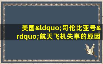 美国“哥伦比亚号”航天飞机失事的原因