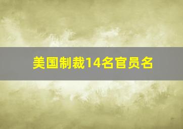 美国制裁14名官员名