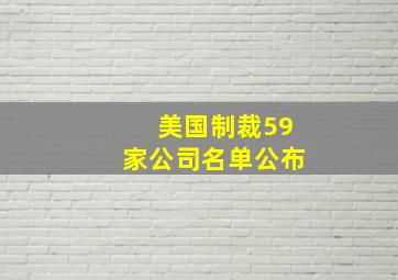 美国制裁59家公司名单公布