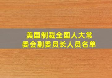 美国制裁全国人大常委会副委员长人员名单