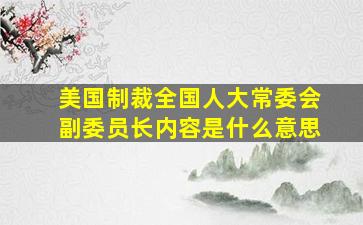 美国制裁全国人大常委会副委员长内容是什么意思