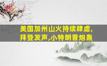 美国加州山火持续肆虐,拜登发声,小特朗普炮轰