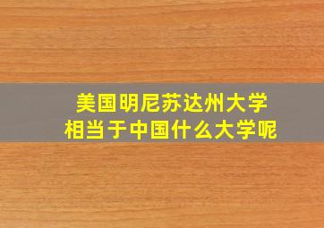 美国明尼苏达州大学相当于中国什么大学呢