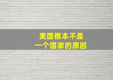 美国根本不是一个国家的原因