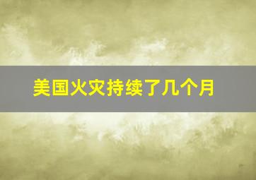 美国火灾持续了几个月