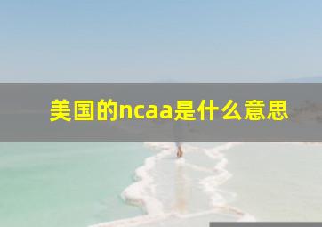 美国的ncaa是什么意思