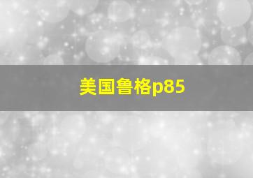 美国鲁格p85