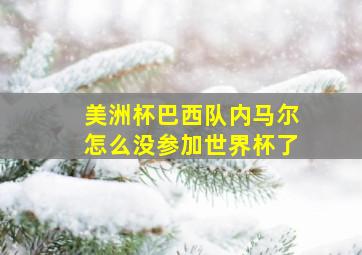 美洲杯巴西队内马尔怎么没参加世界杯了