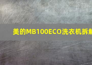 美的MB100ECO洗衣机拆解