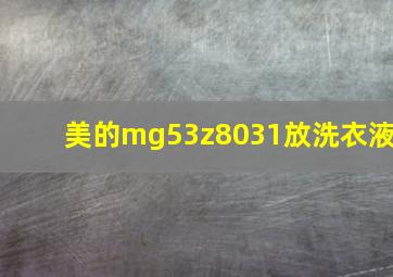 美的mg53z8031放洗衣液